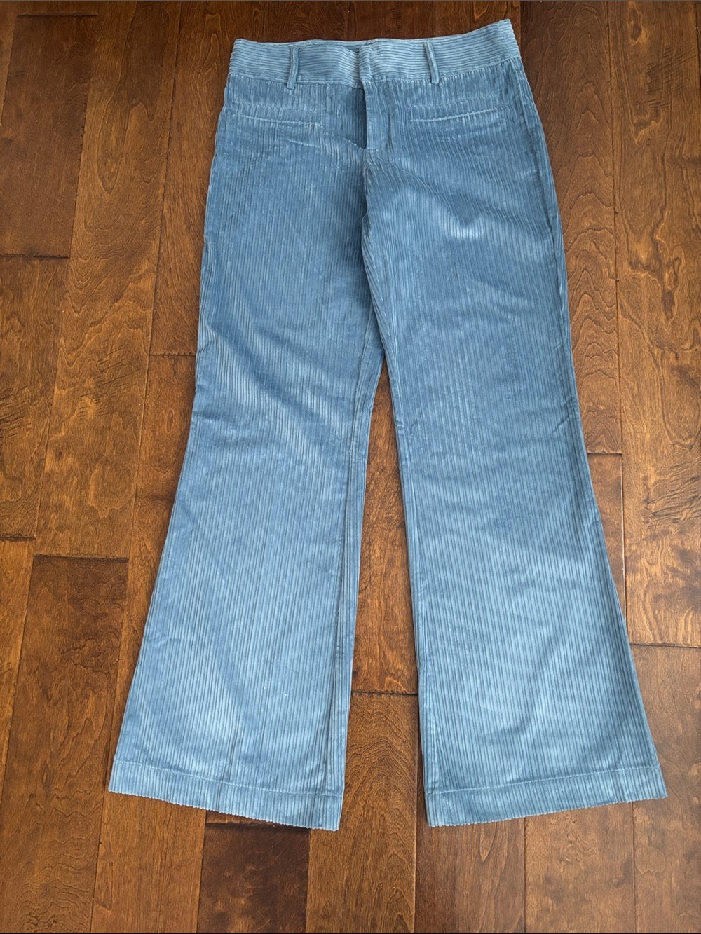 Zara Light Blue Corduroy Wide-Leg Jeans